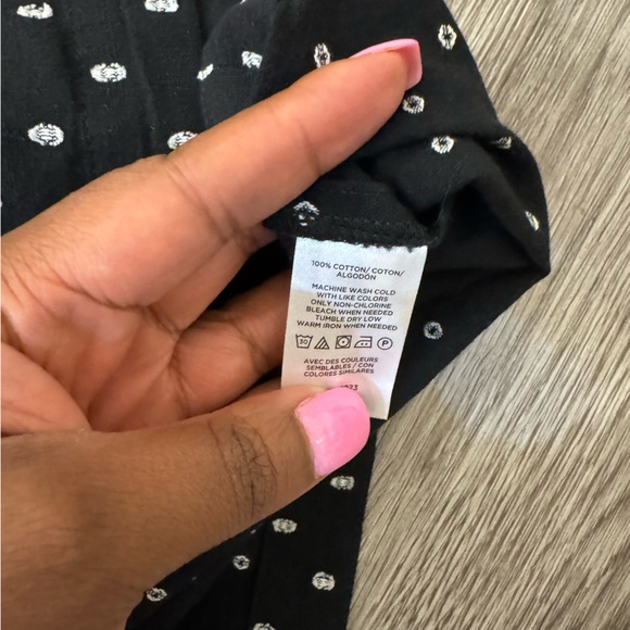 LOFT Black and White Sleeveless Polka Dot Tank Top - Picture 4 of 6